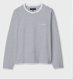 Rag & Bone Boxy Stripe Tee LS White Multi