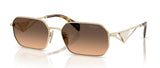 Prada Pale Gold Frame w/ Brown Gradient Grey Lens Sunglasses