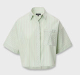 Rag & Bone Marin SS Stripe Shirt Green Stripe