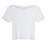 Sundays Pointelle Baby Tee White
